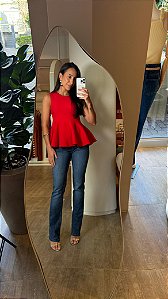 REGATA PEPLUM BIA VERMELHA