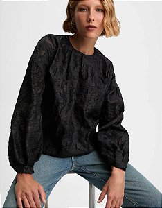 BLUSA JACQUARD PRETA