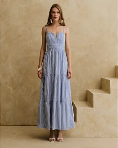 VESTIDO LISTRADO IRIS AZUL