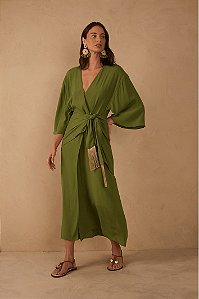 VESTIDO CREPE PAREO VERDE