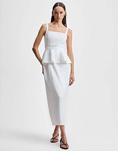 VESTIDO RETO COM PEPLUM OFF