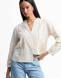 BLUSA DETALHE ENTREMEIO AREIA