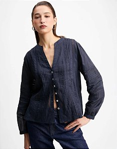 BLUSA DETALHE ENTREMEIO MARINHO