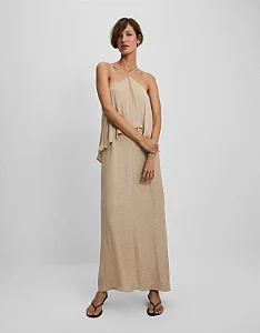 VESTIDO BABADOS DOURADO