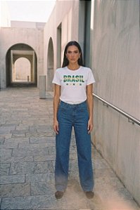 TSHIRT BRASIL 5 ESTRELAS BRANCO