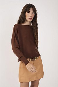 BLUSA TRICOT BIA MARROM