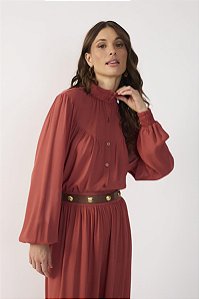 BLUSA GOLA LASTEX ARGILA