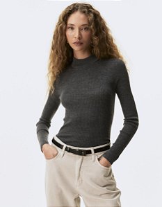 BLUSA TRICOT CINZA