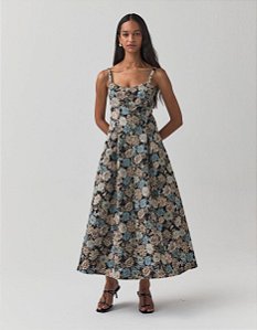 VESTIDO FLORES LEVES JACQUARD