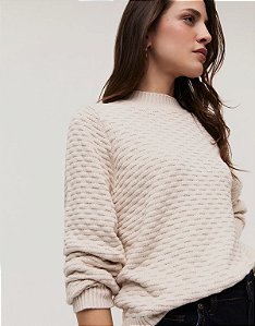 BLUSA TRICOT TEXTURA AREIA