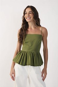TOP PEPLUM ALÇAS REGULAVEIS VERDE