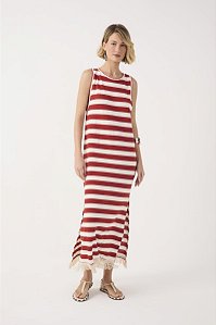 VESTIDO LONGO TRICOT LISTRADO