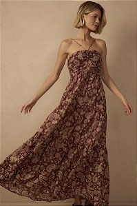 VESTIDO LONGO CORAL MARSALA