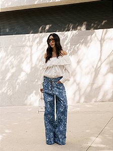 CALÇA WIDE LEG FLORAL