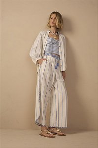 CALÇA ALGODÂO LISTRADA
