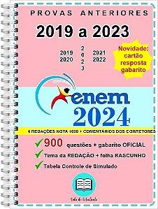 Enem 2024 - 900 questões Provas 2019 a 2023 + gabarito OFICIAL