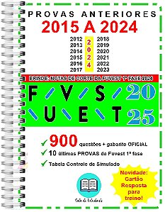 Fuvest 1ª Fase Provas 2015 a 2024 + gabarito OFICIAL