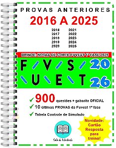 Fuvest 1ª Fase Provas 2015 a 2024 Gabarito Oficial