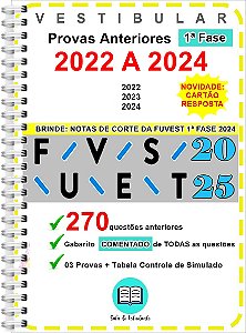 Fuvest 1ª Fase Provas 2021 a 2024 + gabarito COMENTADO