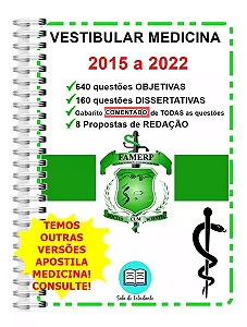 Medicina Famerp 2015 A 2022 640 Questões + Gabarito Comentada