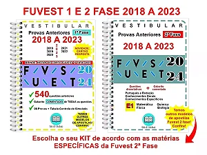 Fuvest 1ª E 2ª Fase Exatas 2018 A 2023 + Gabarito Comentado