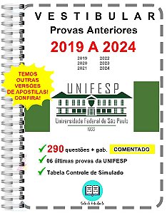 Unifesp 2024 Provas 2019 a 2024 + Gabarito Comentado