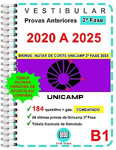Unicamp 2ª Fase Provas 2020 a 2025 Gabarito Comentado