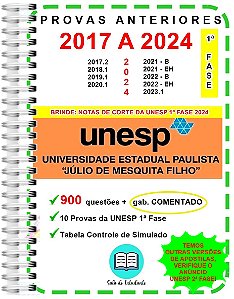 Unesp 1ª Fase Provas 2017 A 2024 Gabarito Comentado