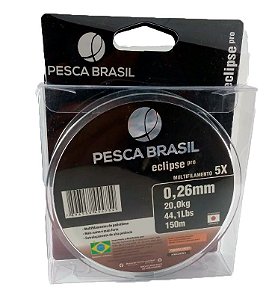 LINHA PESCA BRASIL MULTIFILAMENTO 150mts ECLIPSE PRO 0,26MM/20Kg VERDE MUSGO