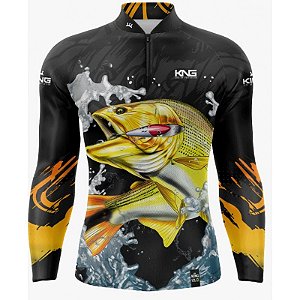 CAMISETA DE PESCA KING UV+50 KFF650N DOURADO