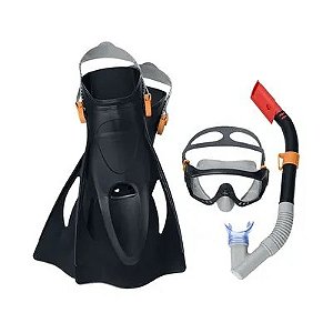 KIT MERGULHO MASCARA + SNORKEL + PÉ DE PATO BESTWAY SPARK
