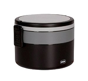 MARMITA DUPLA 2 ANDARES C/ ALÇA REDONDA 1,4L MOR (preta ou vermelha)