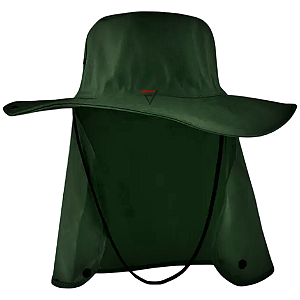 CHAPEU VERDE OLIVA C/PROTECAO PESCOÇO