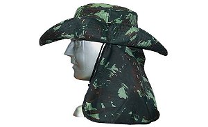 CHAPEU CAMUFLADO EXÉRCITO C/PROTECAO PESCOÇO