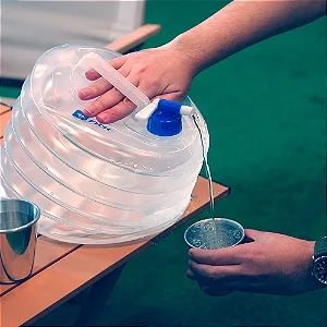 GALÃO COLAPSÁVEL 10L SANFONADO COMPACTO PARA CAMPING E TRILHAS NTK