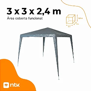 GAZEBO CAMP 3X3 CINZA NTK