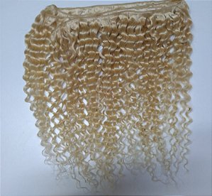 CABELO HUMANO CACHEADO NA TELA LOIRO CLARÍSSIMO 40CM 19