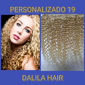 CABELO HUMANO CACHEADO NA TELA LOIRO CLARÍSSIMO 40CM 19