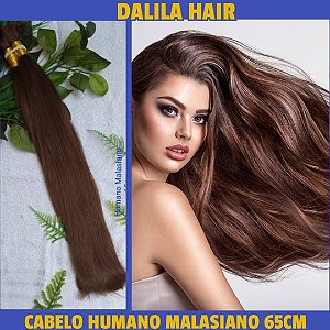 CABELO HUMANO  NA LIGA CASTANHO CLARO - 65 CM - 90 GRAMAS
