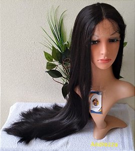 PERUCA FRONT LACE ANDREZZA CABELO ORGÂNICO CASTANHO ESCURO 80 cm