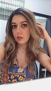 PERUCA CAROLINA  raiz natural front lace OMBRE HAIR ORGÂNICO ONDULADA LOIRO BRONZE
