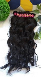 Cabelo Humano Indiano na Liga Rosa Castanho Escuro 90g 65CM