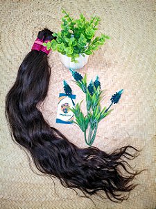 Cabelo Humano Indiano na Liga Rosa Castanho Escuro 100g 65CM