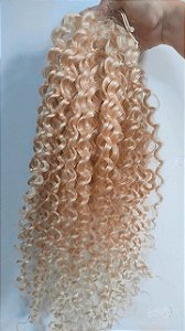 RABO DE CAVALO SACO CABELO HUMANO MALASIANO CACHEADO LOIRO CLARO 55CM 18