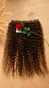 APLIQUE DE CABELO HUMANO CACHEADO 60CM TIC TAC E FIO INVISIVEL COR CASTANHO MÉDIO PERSONALIZADO 54