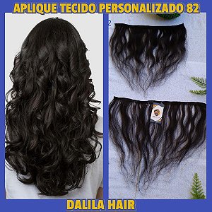 Kit Aplique 2 Peças de Tecido Cabelo Humano Castanho Escuro 82