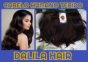 CABELO HUMANO BRASILEIRO CASTANHO 25CM TECIDO PERSONALIZADO 101