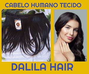 CABELO HUMANO CASTANHO ESCURO 25CM TECIDO PERSONALIZADO 102
