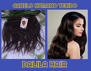 CABELO HUMANO CASTANHO 28CM TECIDO PERSONALIZADO 103