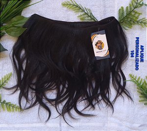 CABELO HUMANO CASTANHO ESCURO 30CM TECIDO PERSONALIZADO 104